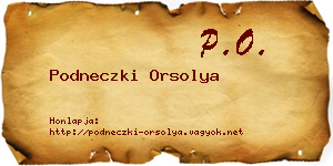Podneczki Orsolya névjegykártya
